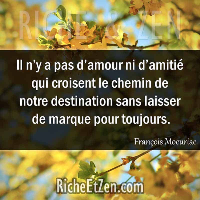 Il n’y a pas d’amour ni d’amitié qui croisent le chemin de notre destination sans laisser de marque pour toujours. - François Mocuriac - citation amitie - citations amitié - citations sur l'amitié - citations sur les amis